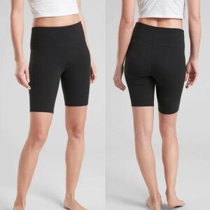 Athleta Elation 8” Bike Shorts Biker Black Elastic Yoga Stretchy High Rise 8